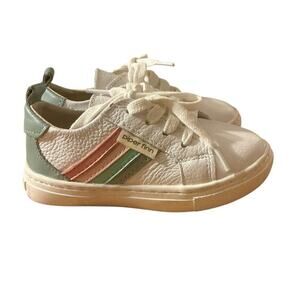 Piper Finn Leather Kids Sneakers White Green Pink Casual Lace-Up Shoes Toddler